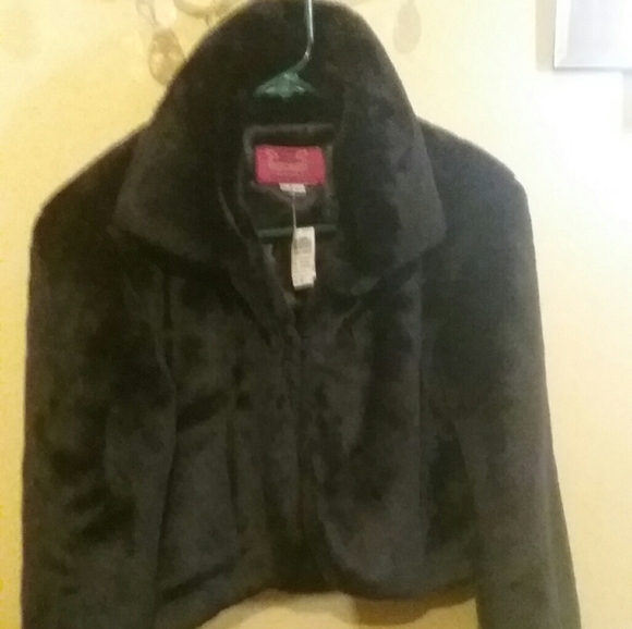 NWT BLACK PARIS BLUES BOLERO FAUX FUR JACKET  XL - Picture 3 of 4